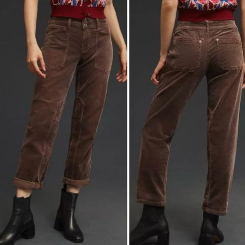 Pilcro by Anthropologie The Wanderer Corduroy Relaxed Utility Pants Sz 32 Brown